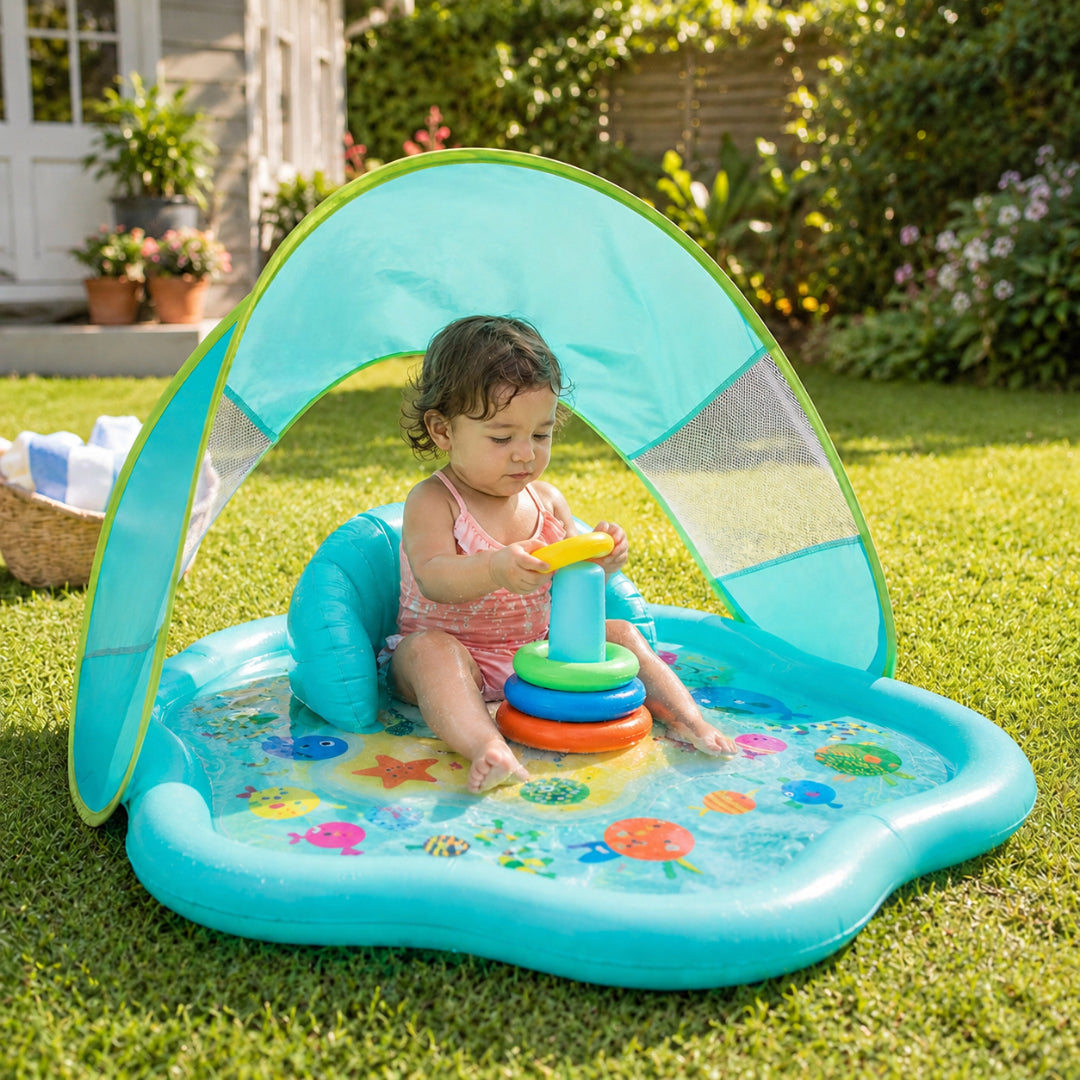 Splash Pad Inflatable Water Mat Baby Canopy Seat
