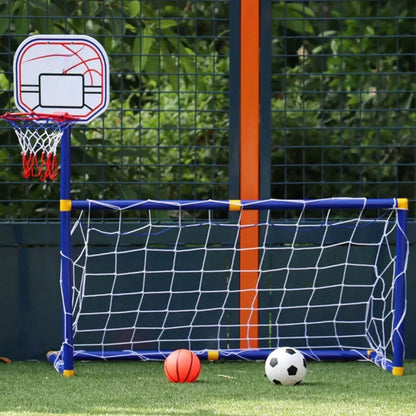 Sports Toy Soccer Goal Basketball Hoop Kids Play Set