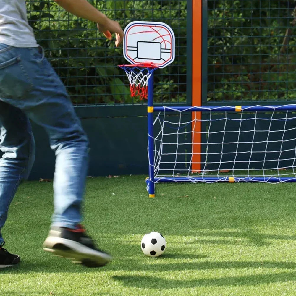 Sports Toy Soccer Goal Basketball Hoop Kids Play Set