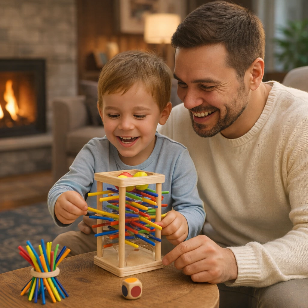 Kids Toy Wooden Ball Stick Game