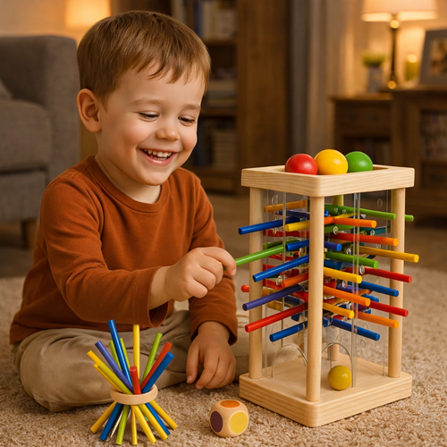 Kids Toy Wooden Ball Stick Game