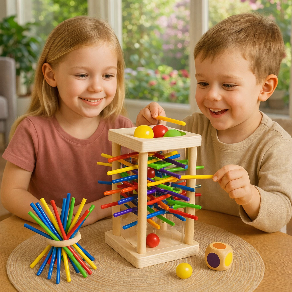 Kids Toy Wooden Ball Stick Game