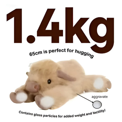 Stuffed Animal Cow Plush Weighted Cuddle Toy Kids Gift