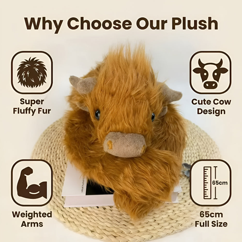 Stuffed Animal Cow Plush Weighted Cuddle Toy Kids Gift