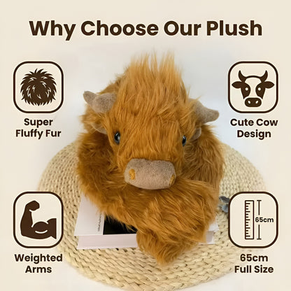 Stuffed Animal Cow Plush Weighted Cuddle Toy Kids Gift