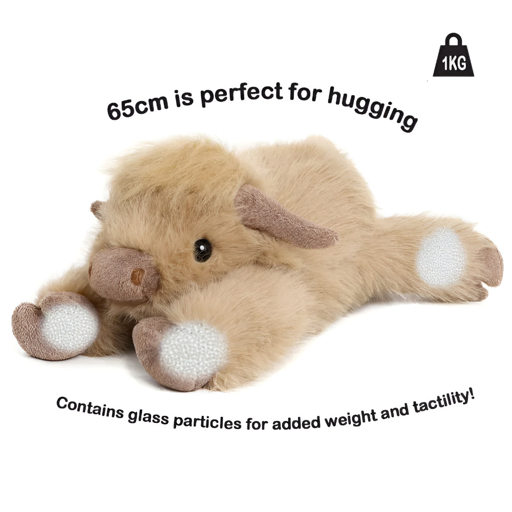 Stuffed Animal Cow Plush Weighted Cuddle Toy Kids Gift