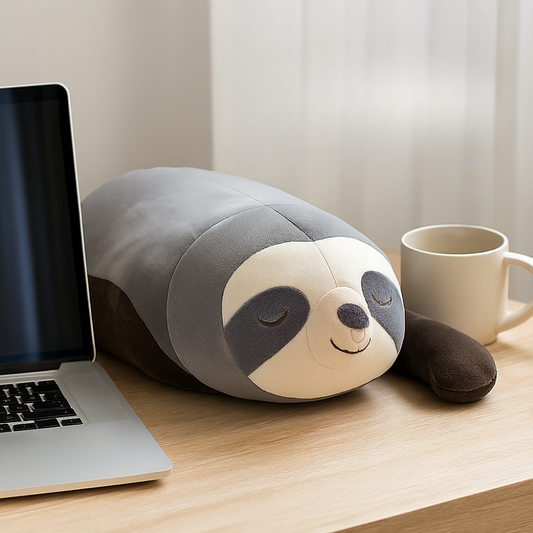 Stuffed Animal Sloth Plush Pillow Soft Cuddly Toy Kids Adults