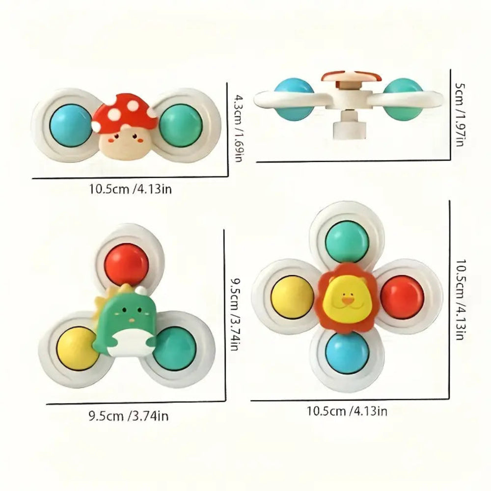 Suction Cup Spinning Toy Set for Babies - 3 Colorful Educational Toys 2