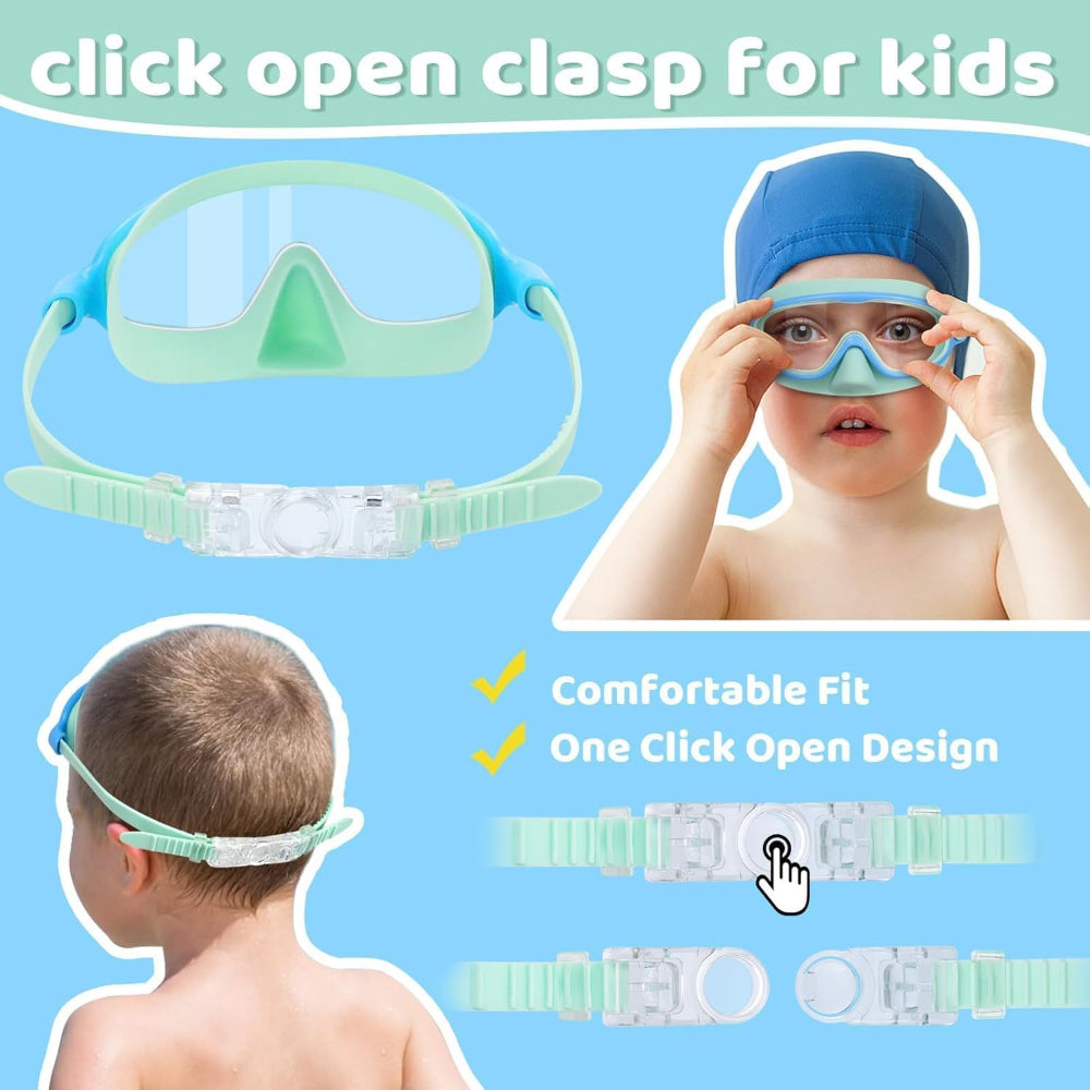 Swim Goggles Kids Nose Cover Anti Fog Mask