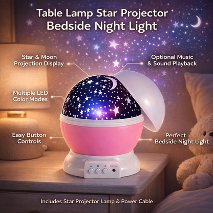 Table Lamp Star Projector Bedside Night Light