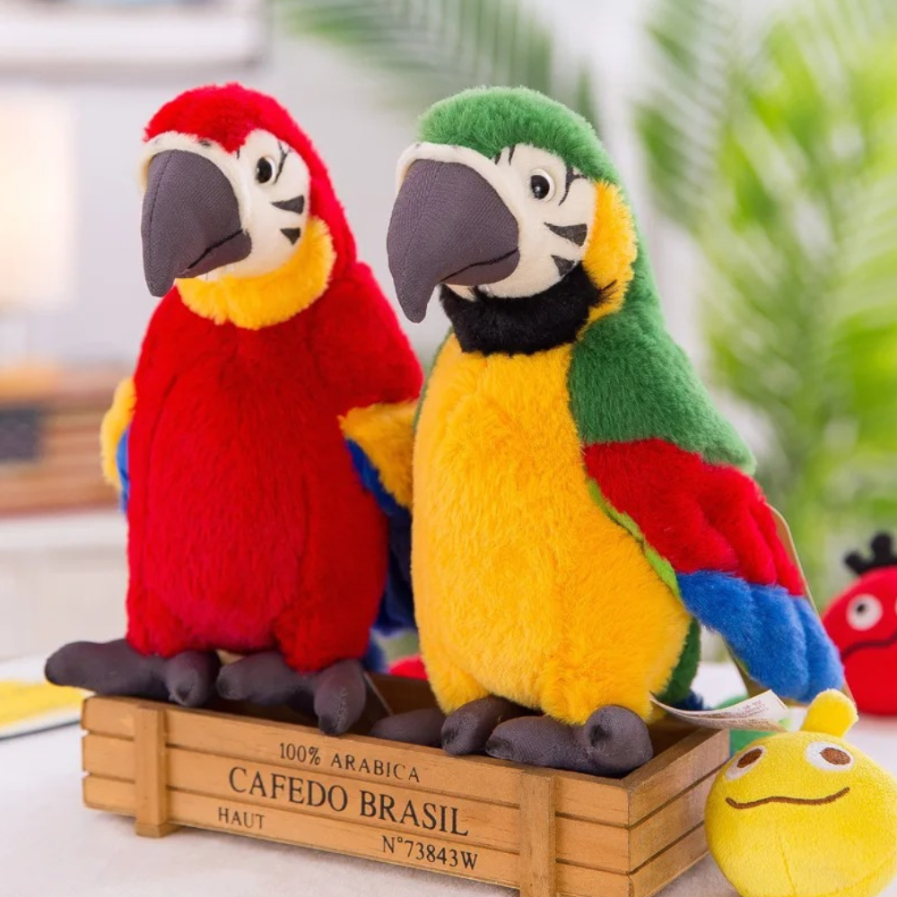 Talking Parrot Toy Kids Repeat Plush Interactive Educational