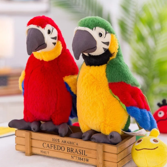 Talking Parrot Toy Kids Repeat Plush Interactive Educational