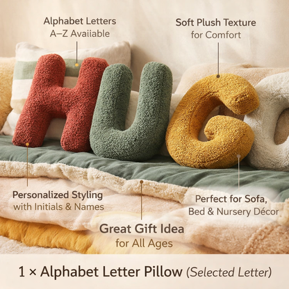 Throw Pillow Alphabet Letter Personalized Home Accent