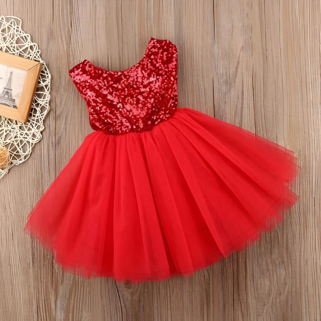 Toddler Party Dress Flower Girl Dress Glitter Detail