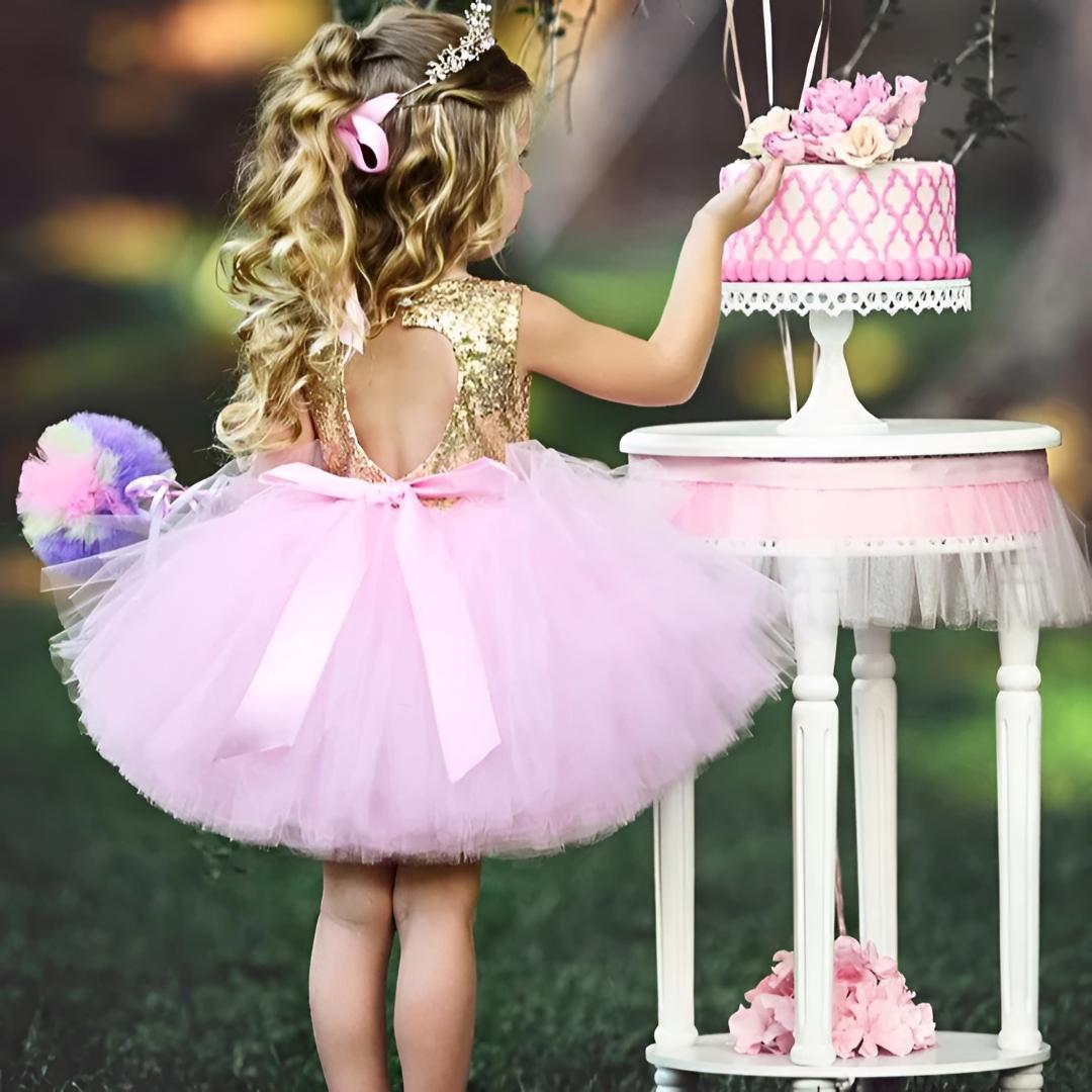 Toddler Party Dress Flower Girl Dress Glitter Detail