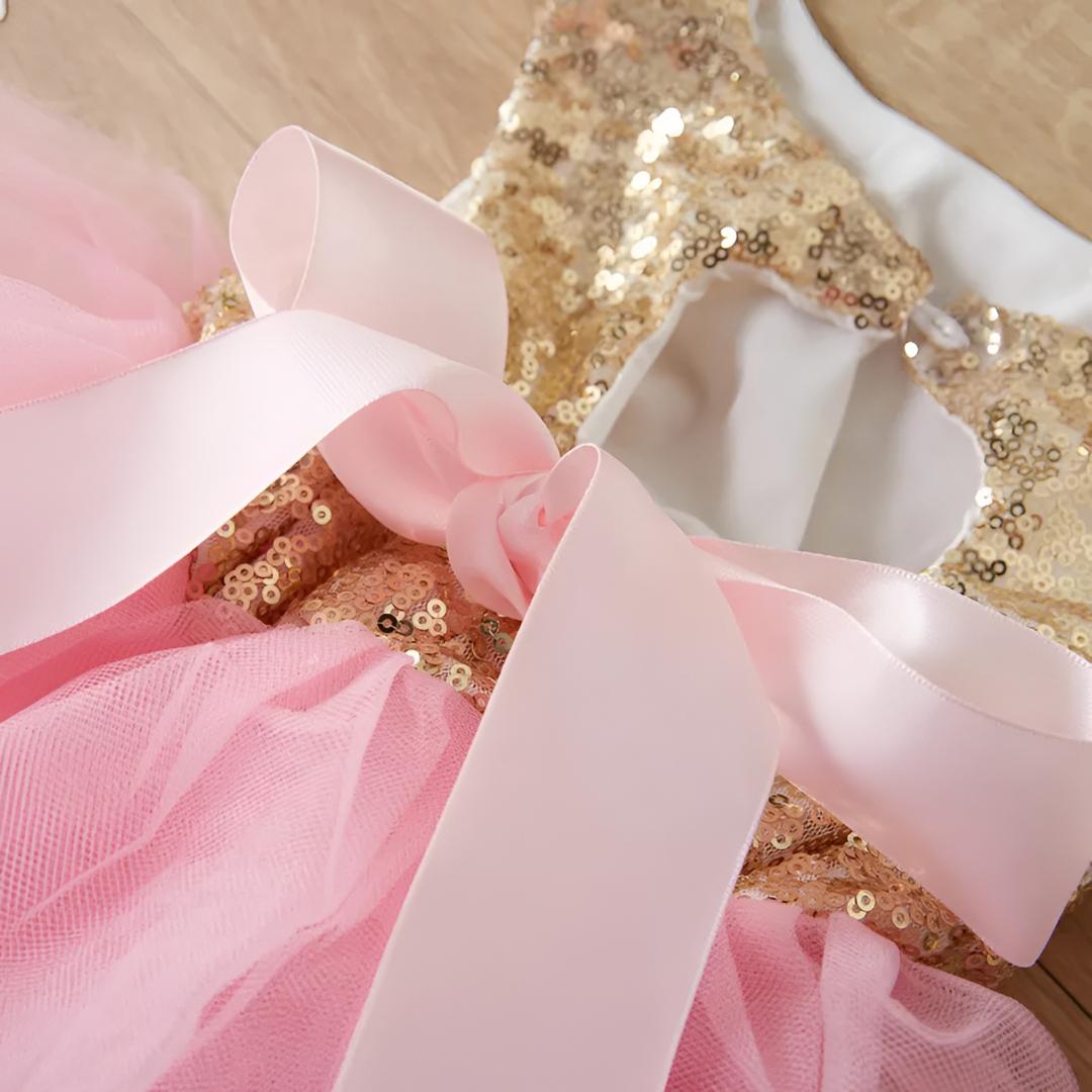 Toddler Party Dress Flower Girl Dress Glitter Detail