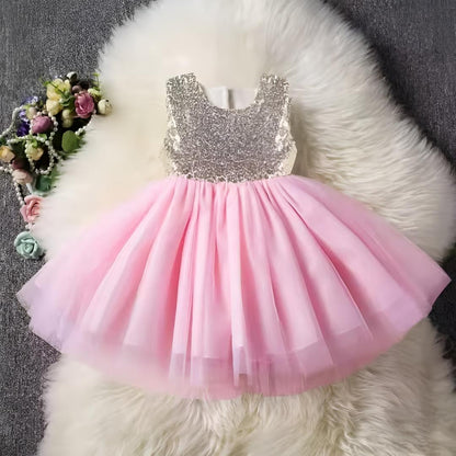 Toddler Party Dress Flower Girl Dress Glitter Detail