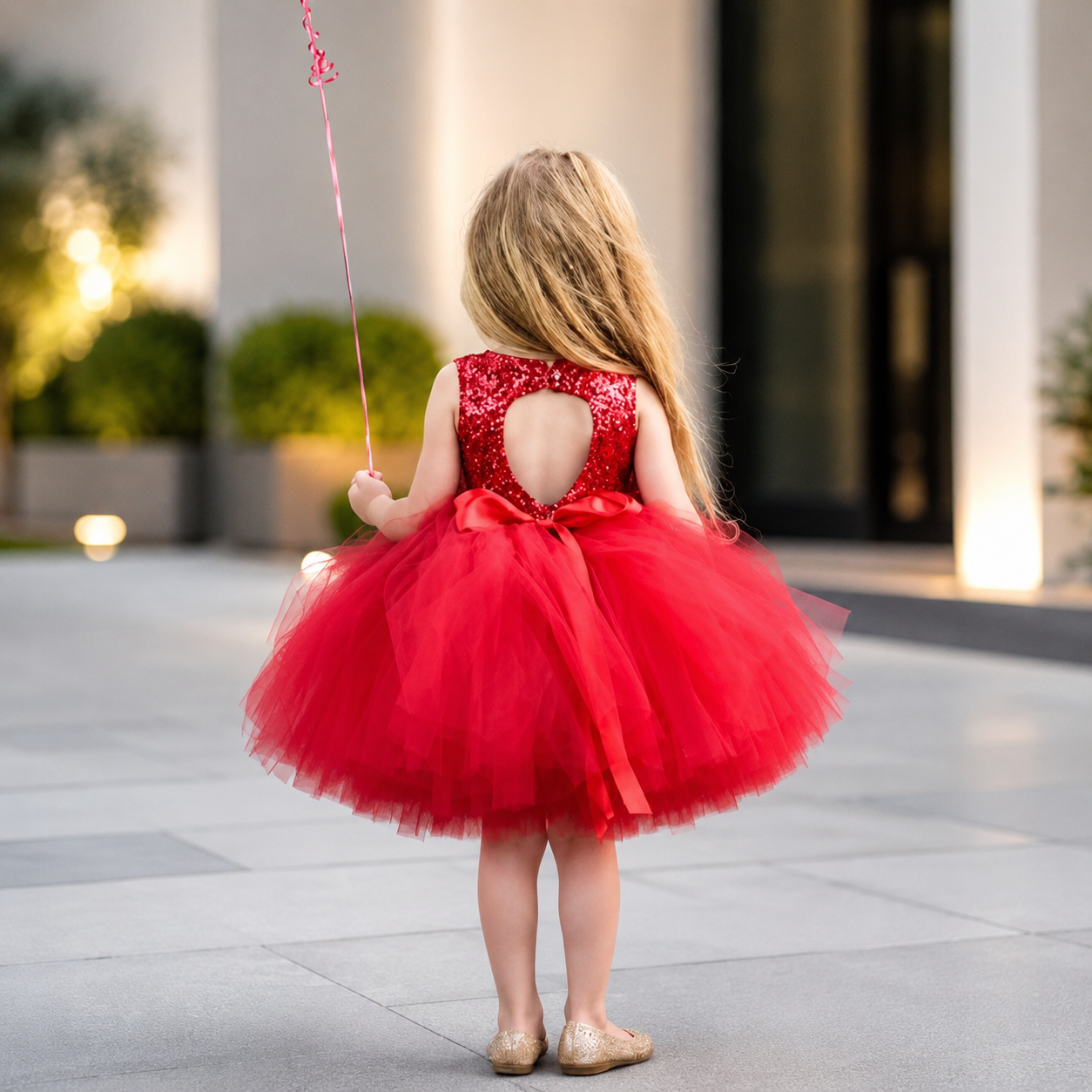 Toddler Party Dress Flower Girl Dress Glitter Detail