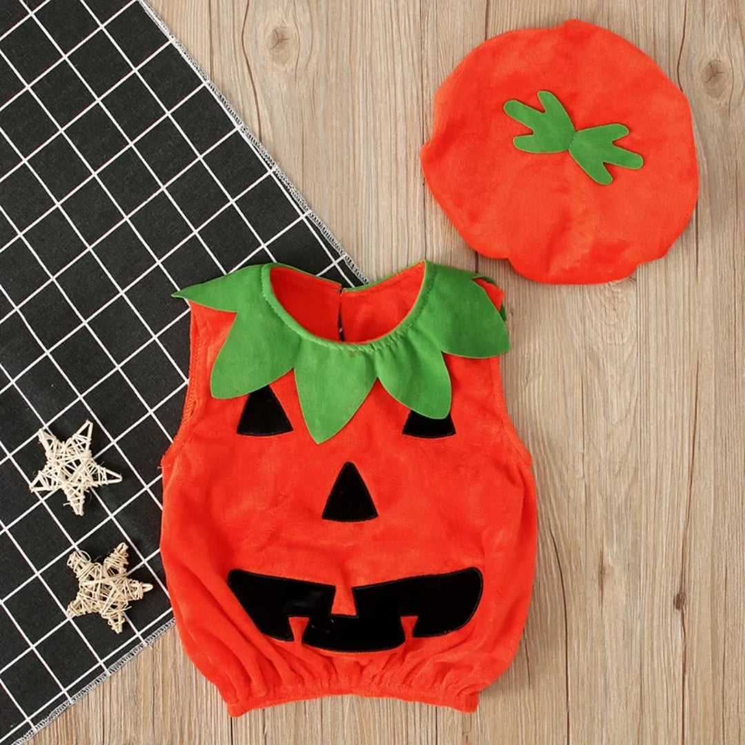 Halloween Costumes Toddler Pumpkin Romper Hat Set