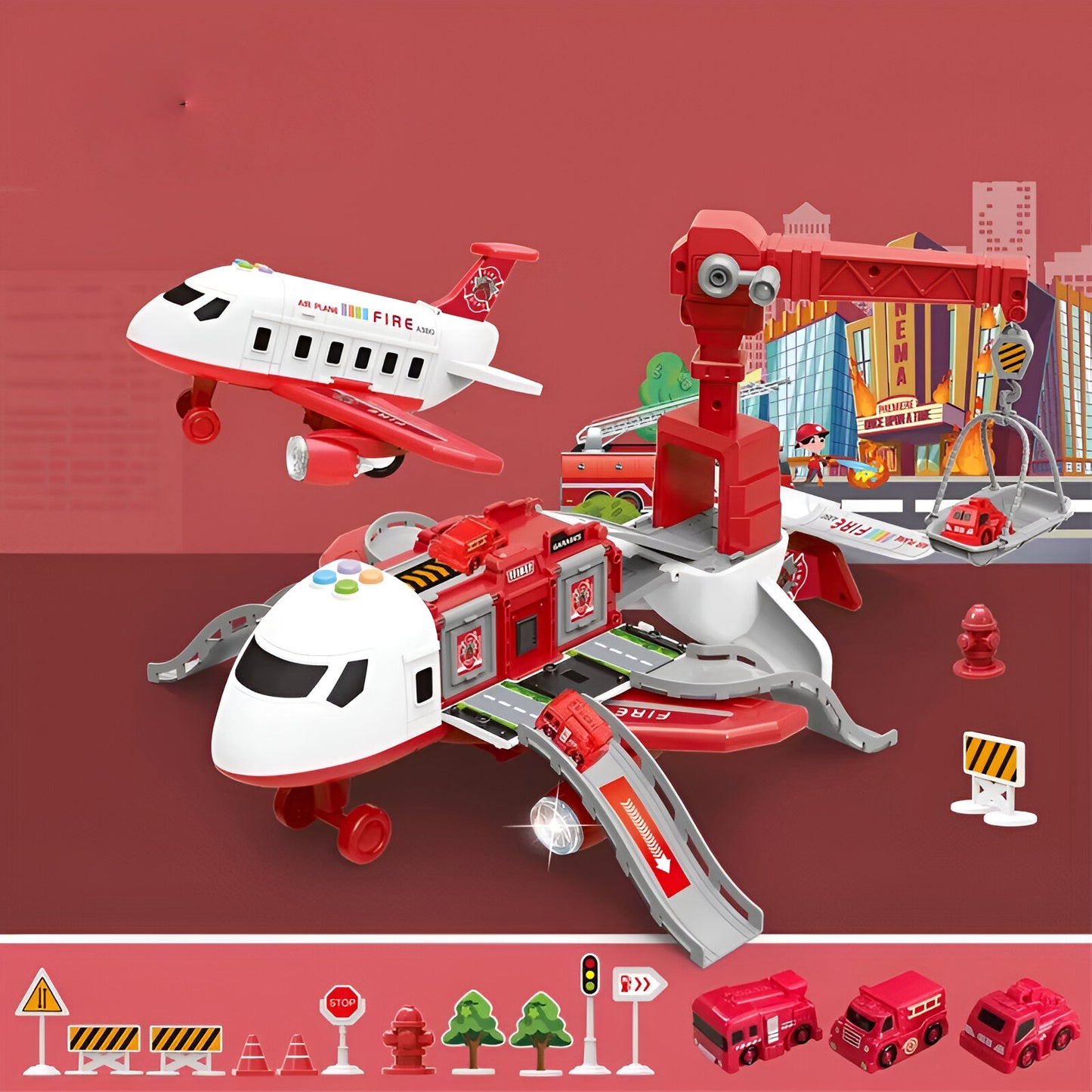 Toy Airplane Transformable Play Set Kids Construction Model