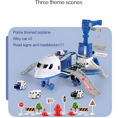 Toy Airplane Transformable Play Set Kids Construction Model