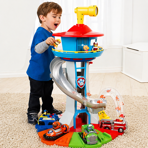 Set Gioco Auto Torre Scivolo Garage Veicoli Bambini