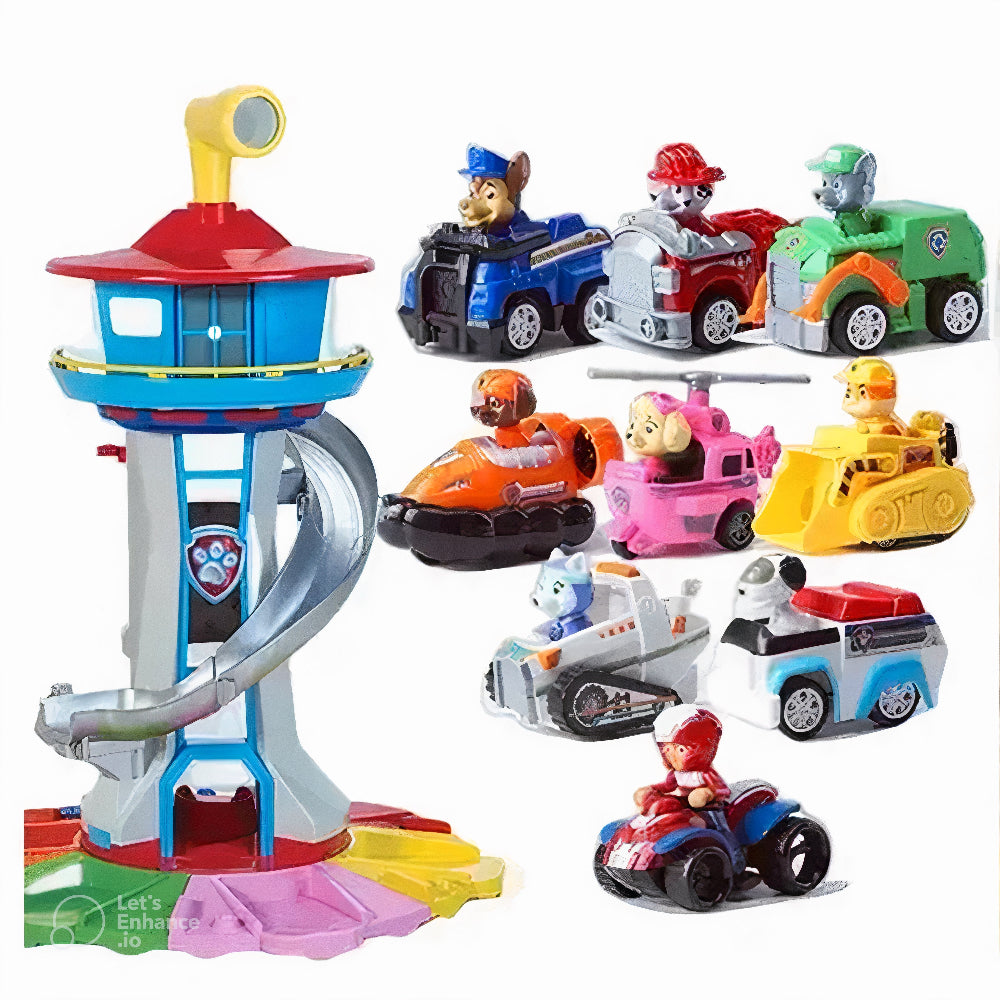 Toy Car Set Slide Tower Indoor Outdoor Play Fun for Kids 4