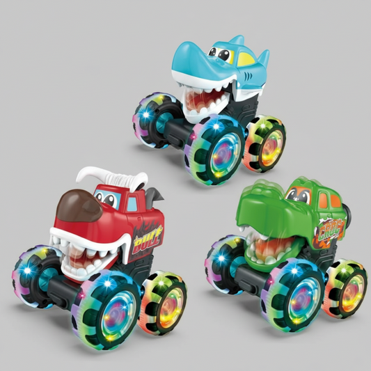 Spielzeugautos Monstertruck Leuchtet Auf Kleinkinder Drücken Gehen Kauen Actionspielzeug