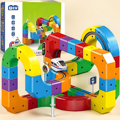 Train Set Electric Track Blocks USB Puzzle Toy