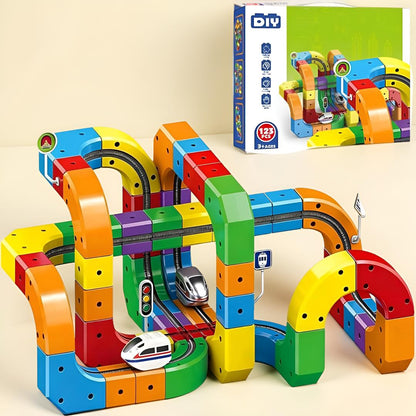 Train Set Electric Track Blocks USB Puzzle Toy
