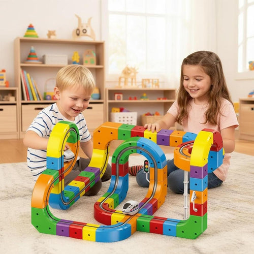 Train Set Electric Track Blocks USB Puzzle Toy
