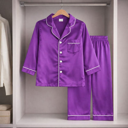 Kids Pajamas Set Long Sleeve Button Sleepwear