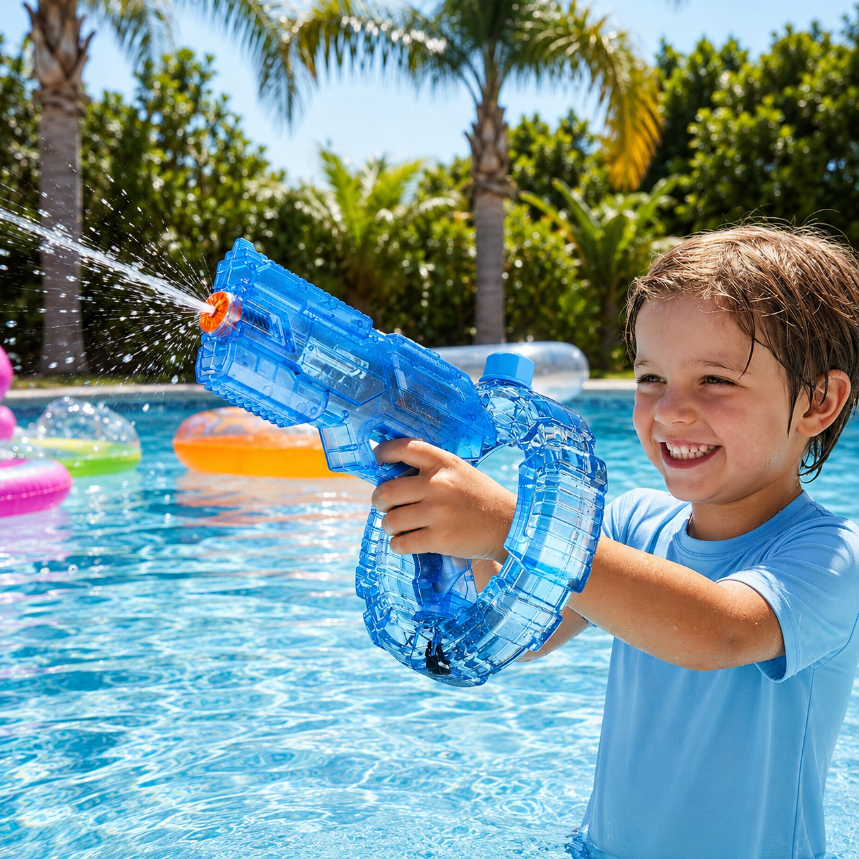 Water Gun Electric Water Toy Pool Play Blaster Light Up Set