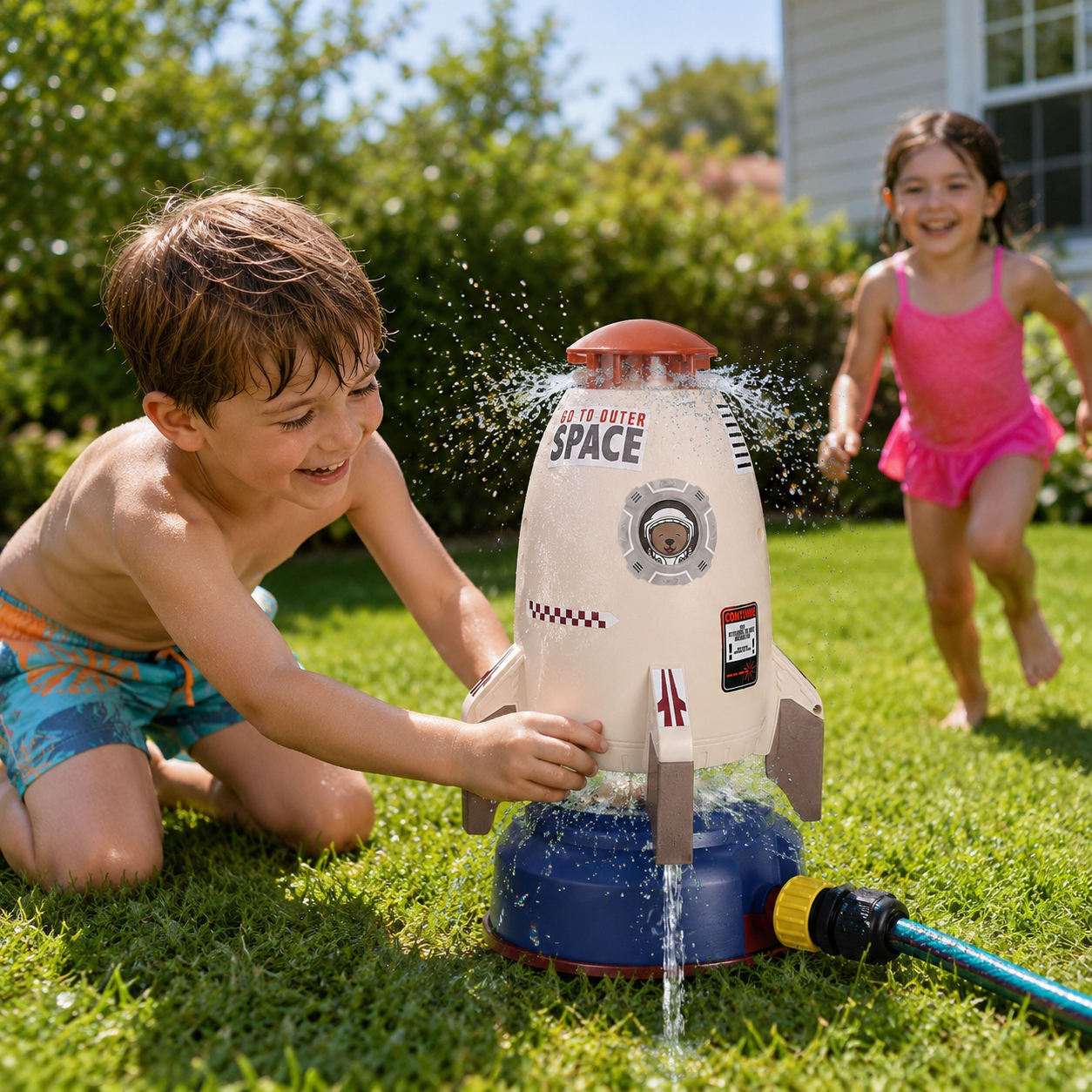Water Sprinkler Rocket Outdoor Splash Play Toy