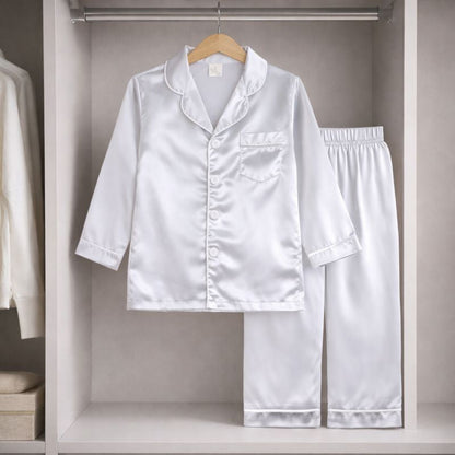 Kids Pajamas Set Long Sleeve Button Sleepwear