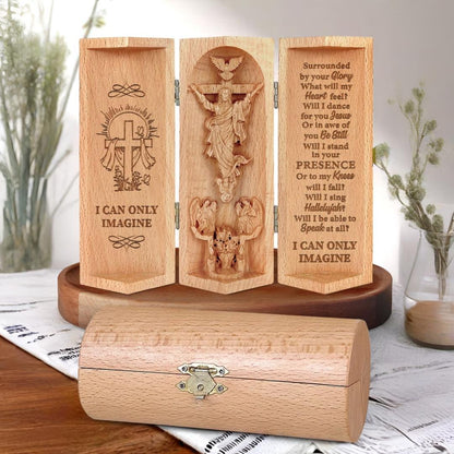 Wooden Sculpture Glory Heart Religious Openable Statue