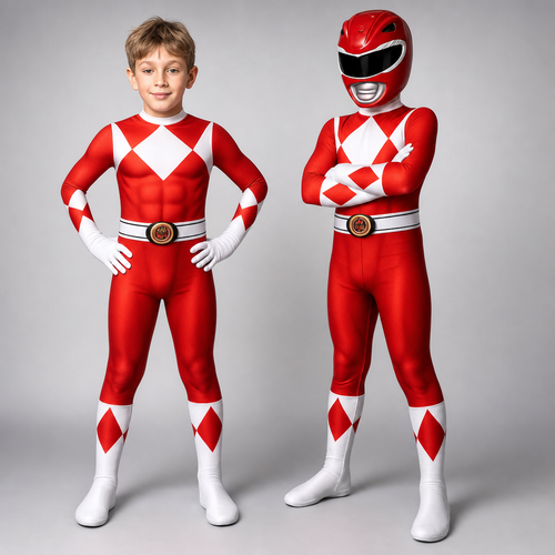 Kids Superhero Jumpsuit Mask Set Costume Outfit
