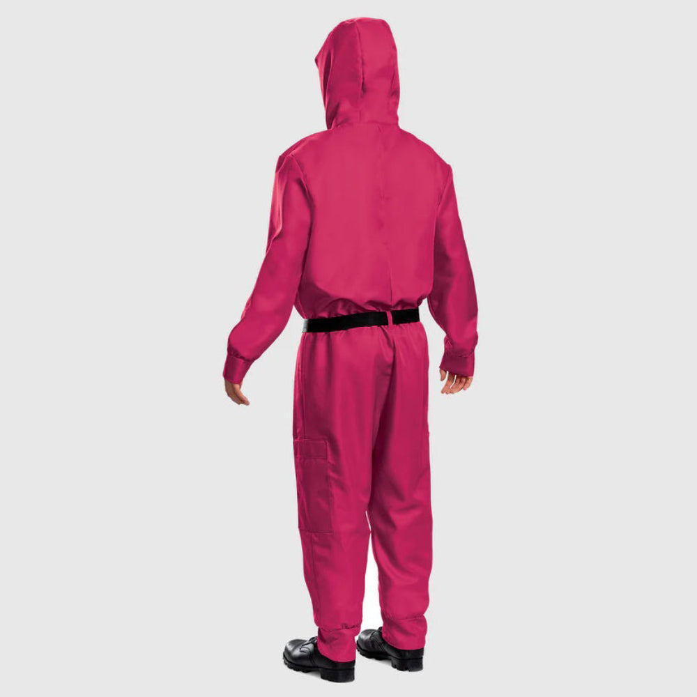Halloween Costumes Adult Pink Guard Jumpsuit Cosplay Mask Set
