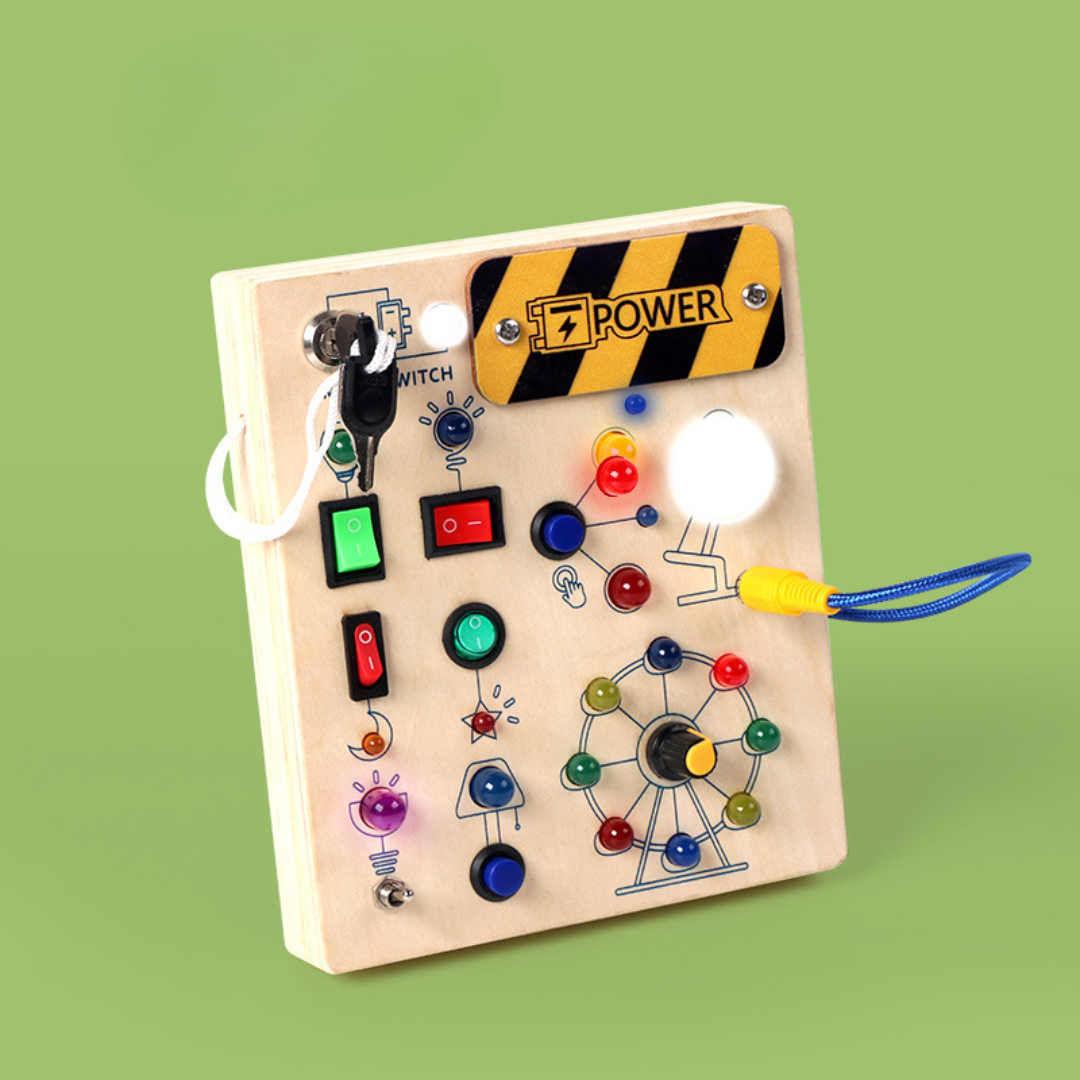 Busy Board Montessori Wooden Toddler LED Sensory Toy