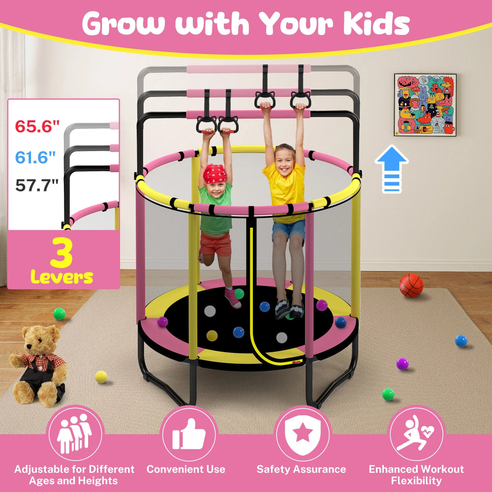 Kids Trampoline Indoor Outdoor Playset Activity Park Frame
