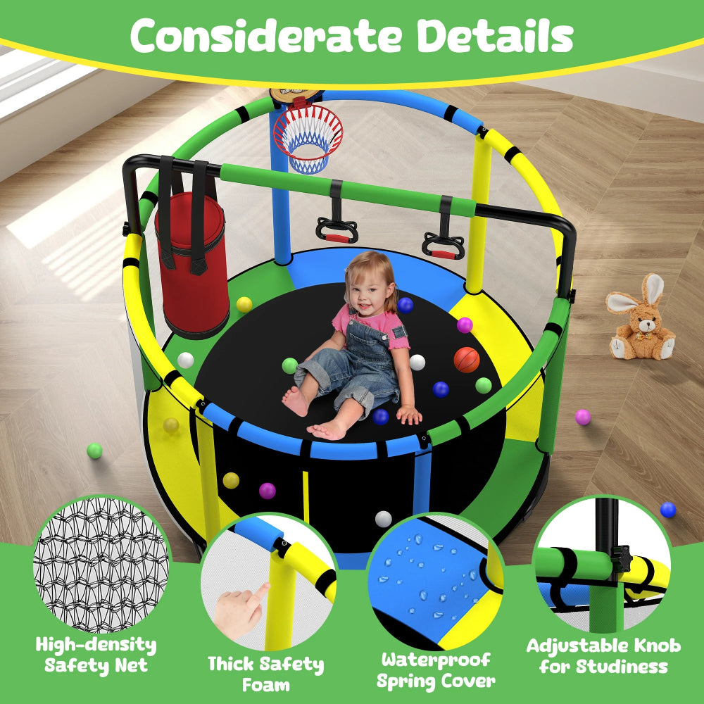 Kids Trampoline Indoor Outdoor Playset Activity Park Frame