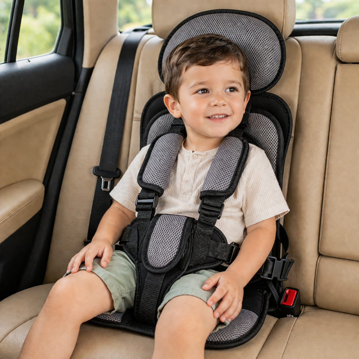 Baby Car Seat Travel Portable Foldable Adjustable Harness - Image 1