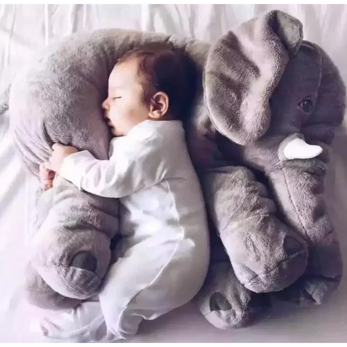 Baby Elephant Cuddle Pillow Nursery Soft Plush Stuffed Toy - Image 1