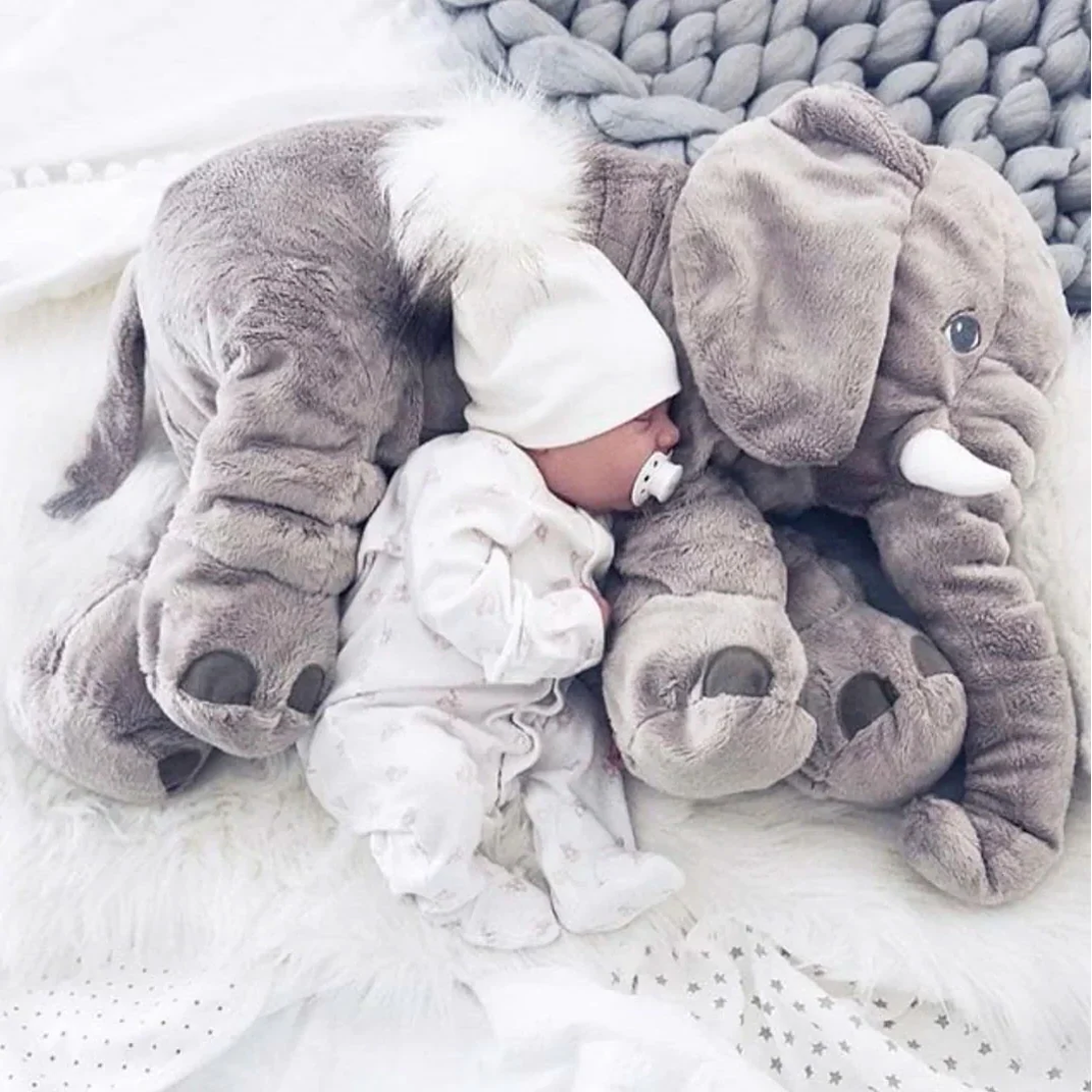 Baby Elephant Cuddle Pillow Nursery Soft Plush Stuffed Toy - Image 3