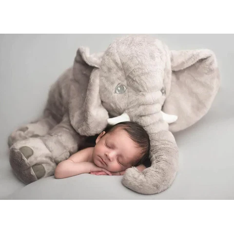 Baby Elephant Cuddle Pillow Nursery Soft Plush Stuffed Toy - Image 4