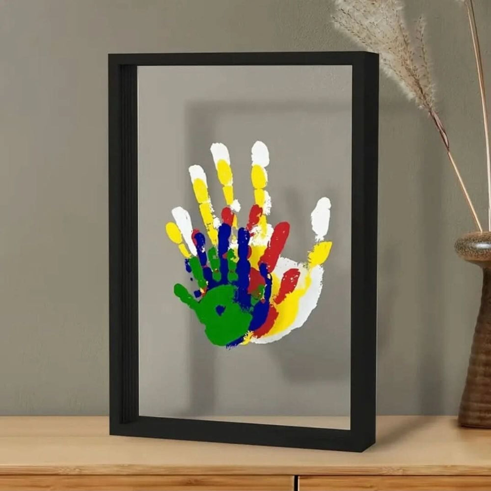Baby Handprint Frame Cherished Memories Wood Natural Wood Frame - Image 1