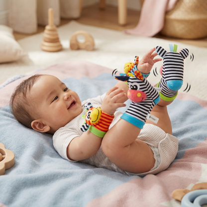 Baby Toys Wrist Rattle Socks Sensory Play - Image 1