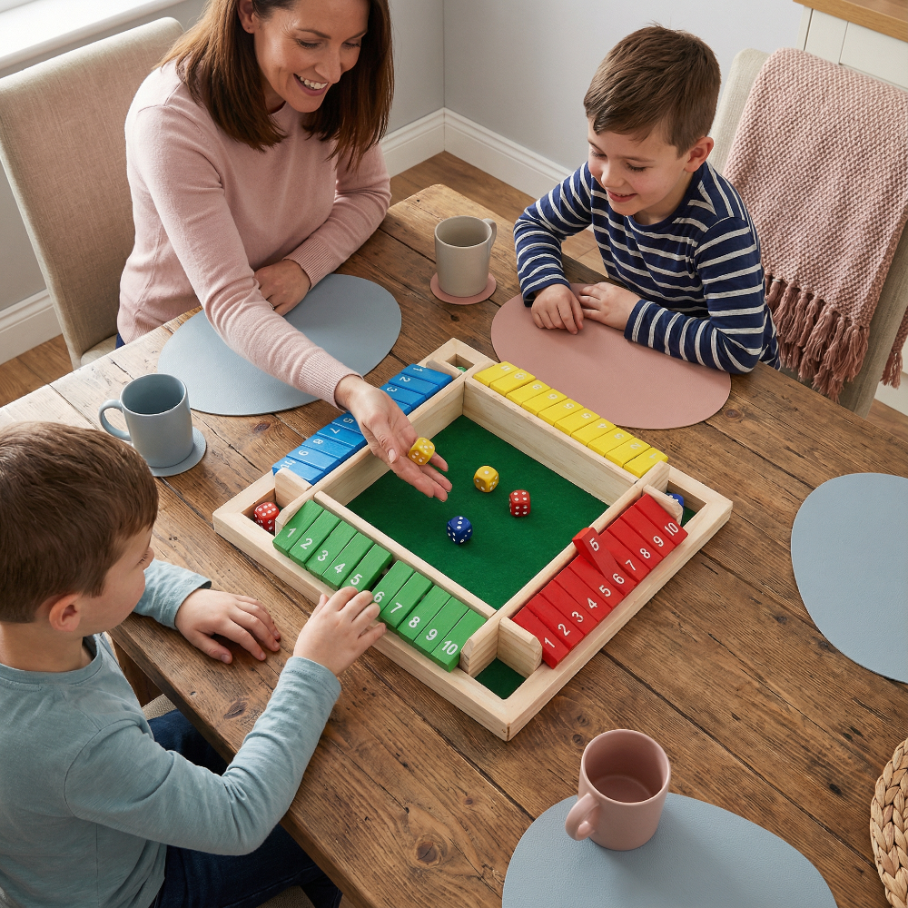 Board Game Wooden Shut the Box Dice Game Family Night - Image 1