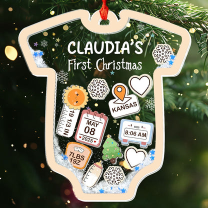 Christmas Ornament Personalized Ornament Baby Onesie Design - Image 2