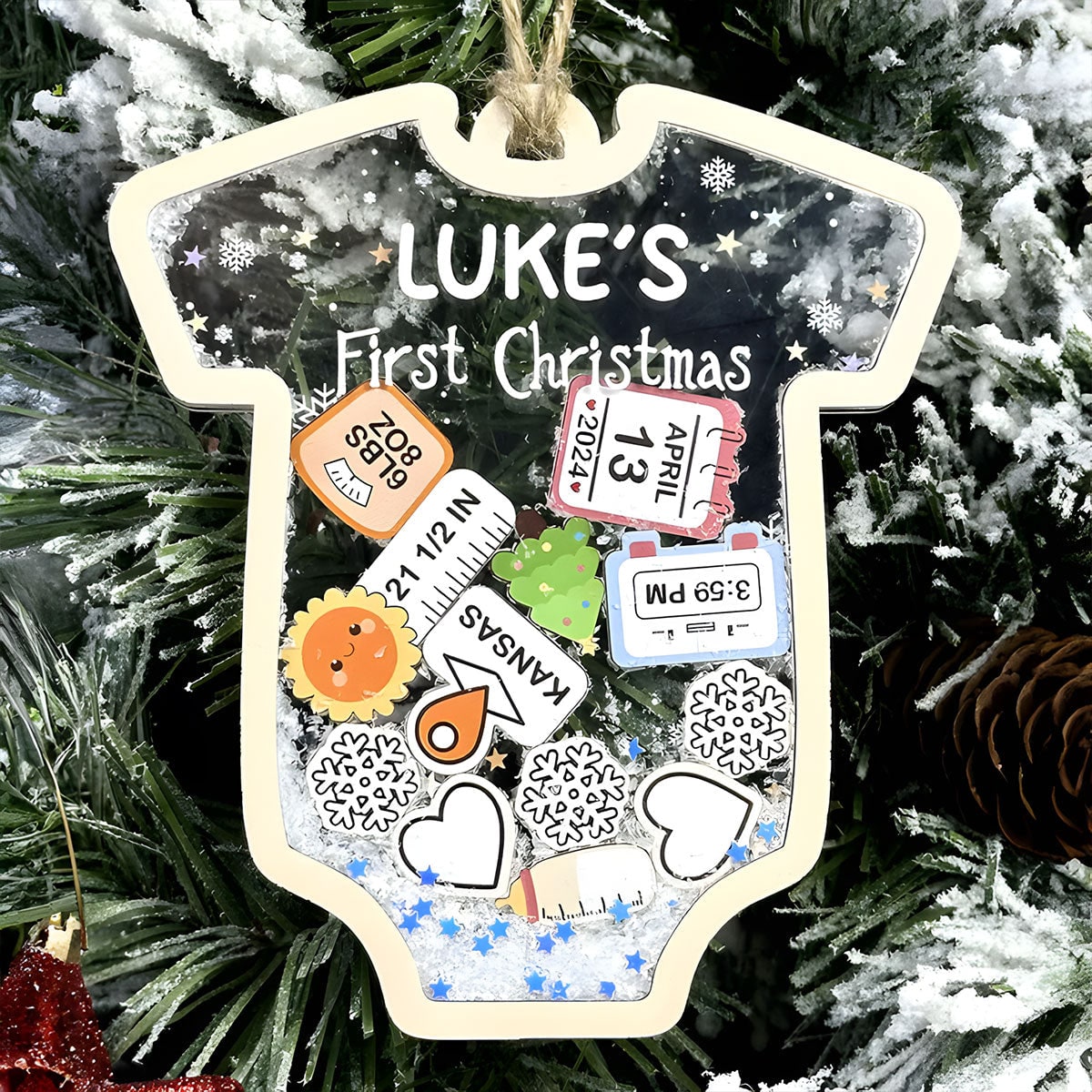 Christmas Ornament Personalized Ornament Baby Onesie Design - Image 5